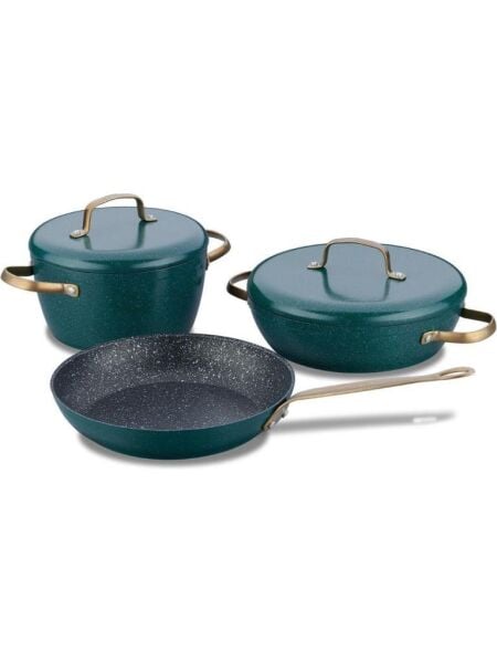 KORKMAZ A2607 VİNTAGE 5 PARÇA TENCERE SETİ YEŞİL