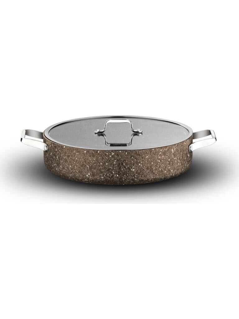 BRİONİ STONE AGE ÇİZİLMEZ YANMAZ YAPIŞMAZ TERRA 32 CM BASIK TENCERE