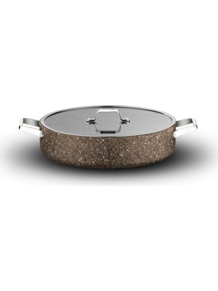 BRİONİ STONE AGE ÇİZİLMEZ YANMAZ YAPIŞMAZ TERRA 32 CM BASIK TENCERE