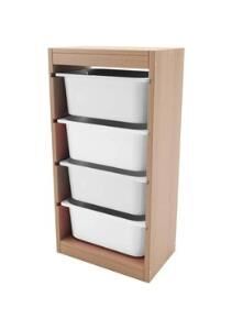 AHŞAP MDF 4 RAFLI PLASTİK ÇEKMECELİ DÜZENLEYİCİ