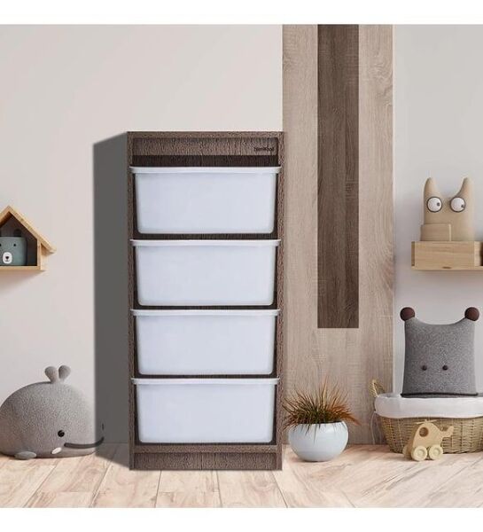 AHŞAP MDF 4 RAFLI PLASTİK ÇEKMECELİ DÜZENLEYİCİ