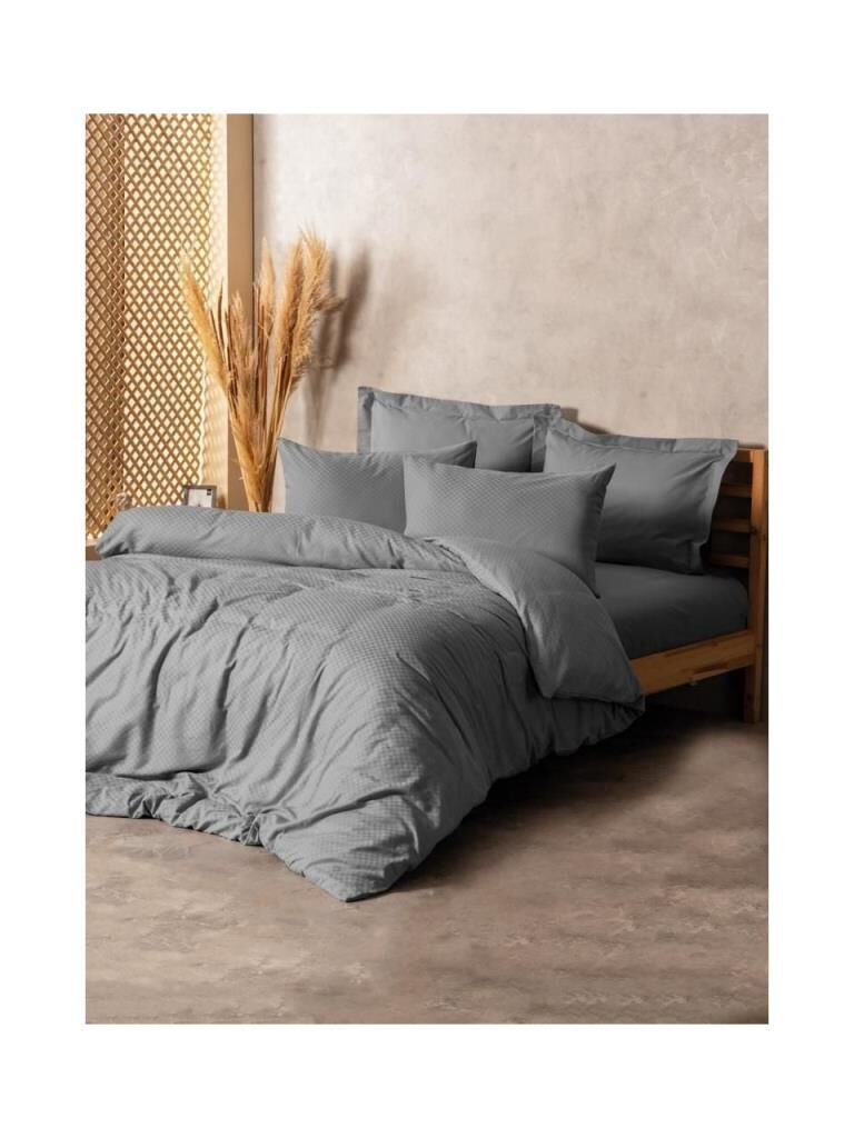 COTTON BOX PLAİD GRİ ÇİFT KİŞİLİK NEVRESİM TAKIMI