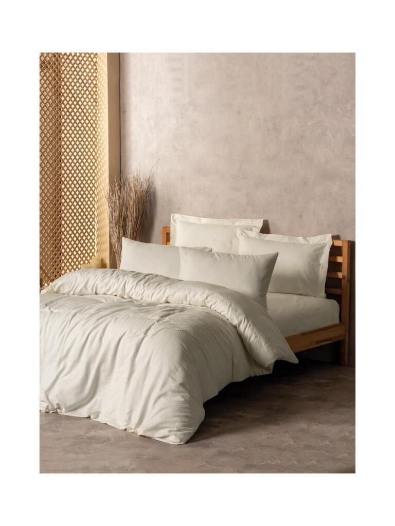 COTTON BOX PLAİD KREM ÇİFT KİŞİLİK NEVRESİM TAKIMI