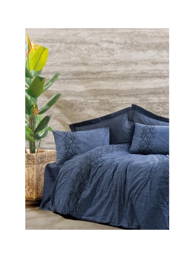COTTON BOX PLAİN SOOTY DENİM ÇİFT KİŞİLİK NEVRESİM TAKIMI