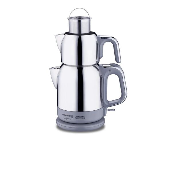 KORKMAZ A331-10 ÇAYTEMA ELEKTRİKLİ ÇAYDANLIK İNOX/GRİ