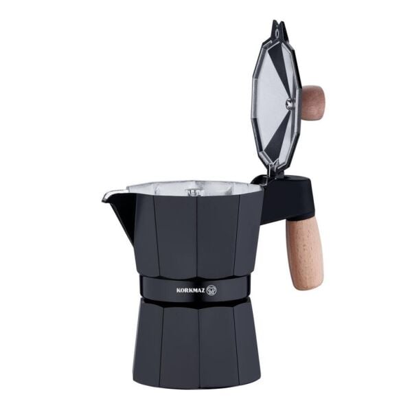 KORKMAZ A5572 ETNA MOKA POT 3 FİNCAN 150 ML SİYAH