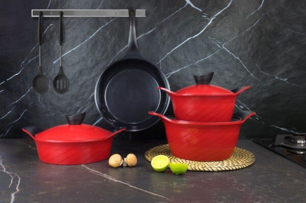 PRİMANOVA ANTHONY ALÜMİNYUM DERİN TENCERE 24CM KIRMIZI