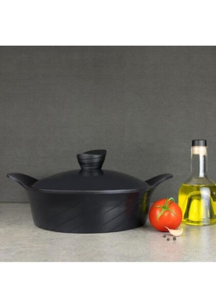 PRİMANOVA ANTHONY ALÜMİNYUM SIĞ TENCERE 24CM SİYAH