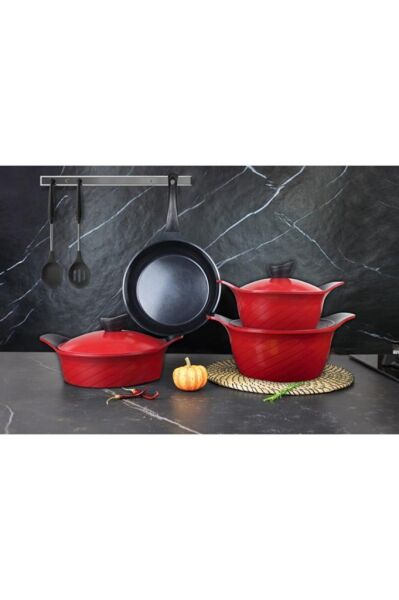PRİMANOVA ANTHONY ALÜMİNYUM SIĞ TENCERE 24CM KIRMIZI