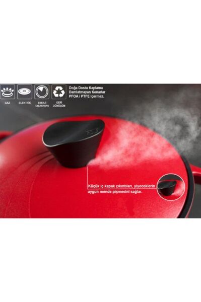 PRİMANOVA ANTHONY ALÜMİNYUM SIĞ TENCERE 24CM KIRMIZI