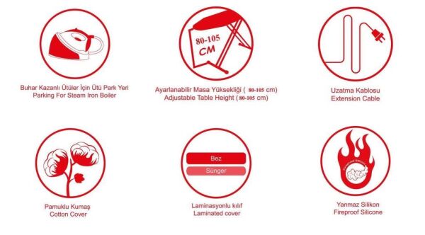 DEVECİOĞLU MM123 ÜTÜ MASASI BLACKBOARD