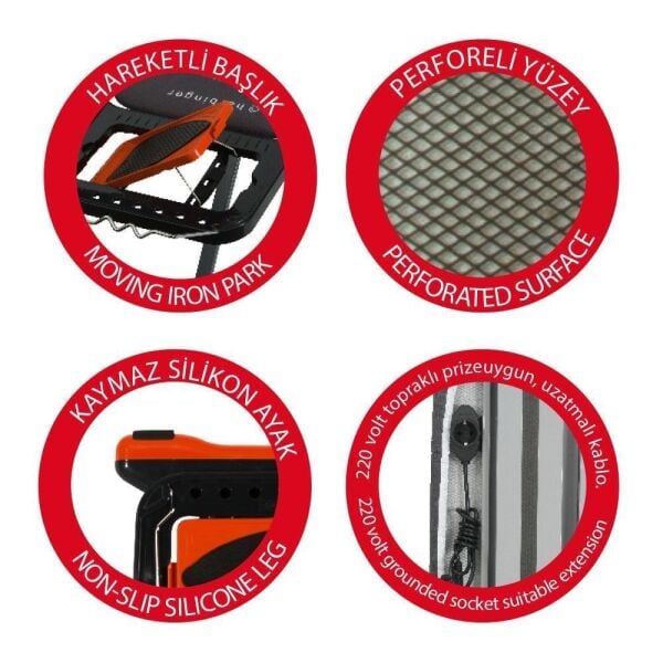 DEVECİOĞLU MM123 ÜTÜ MASASI BLACKBOARD