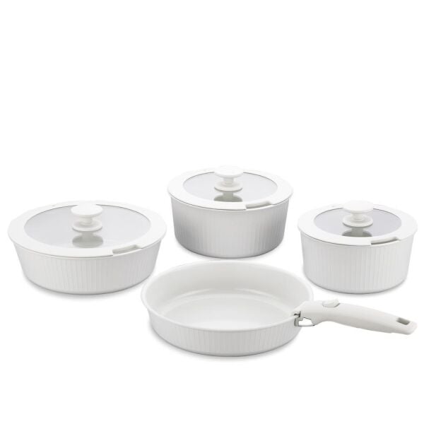 KORKMAZ A2792-2 NOVA PRATİKA 8 PARÇA TENCERE SETİ BEJ