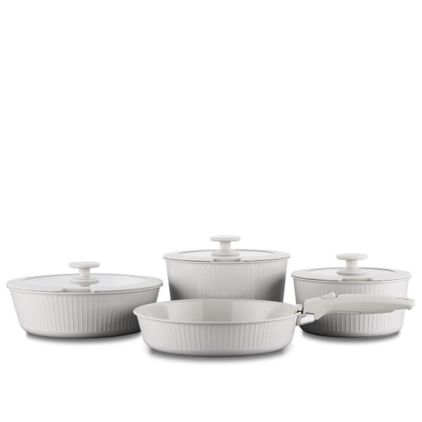 KORKMAZ A2792-2 NOVA PRATİKA 8 PARÇA TENCERE SETİ BEJ