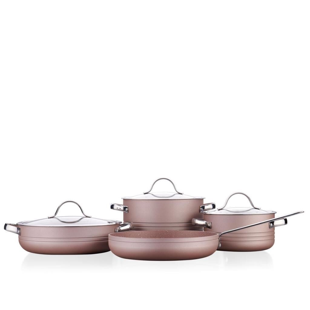 KORKMAZ A2619 LİNEA 7 PARÇA TENCERE SETİ ROSAGOLD