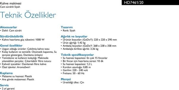 PHİLİPS HD-7461/20 KAHVE MAKİNESİ
