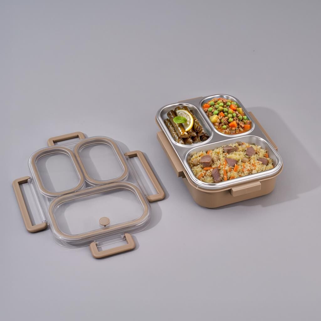 ARYILDIZ BENTO DİKDÖRTGEN LUNCH BOX YEMEK TERMOSU 3 BÖLMELİ HAKİ