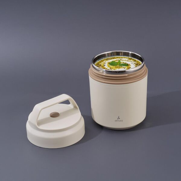 ARYILDIZ BENTO YUVARLAK LUNCH BOX YEMEK TERMOSU BEJ 420ML