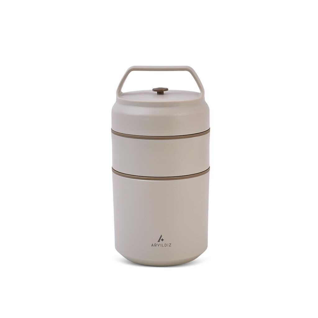 ARYILDIZ BENTO LUNCH BOX YEMEK TERMOSU KATLI BEJ 620ML