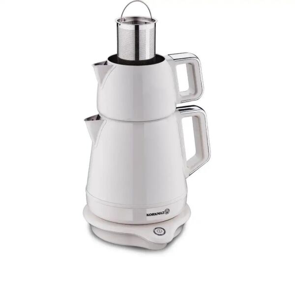 KORKMAZ A332-05 DEMİKS ELEKTRİKLİ ÇAYDANLIK VANİLYA/KROM