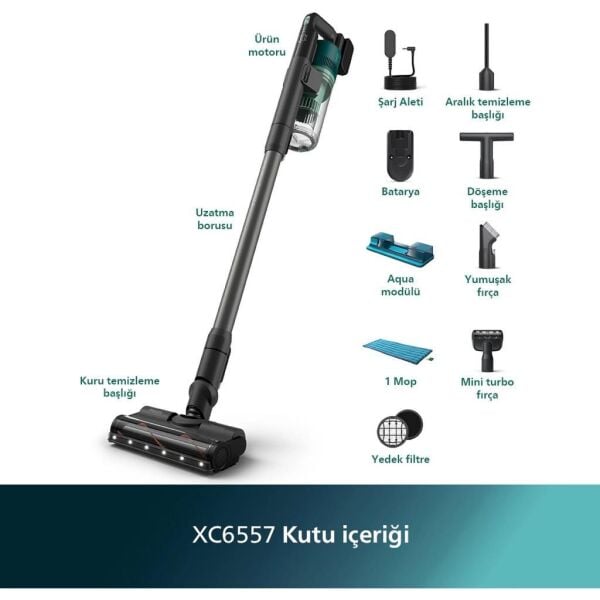 PHİLİPS XC-6557/01 ŞARJLI DİKEY SÜPÜRGE