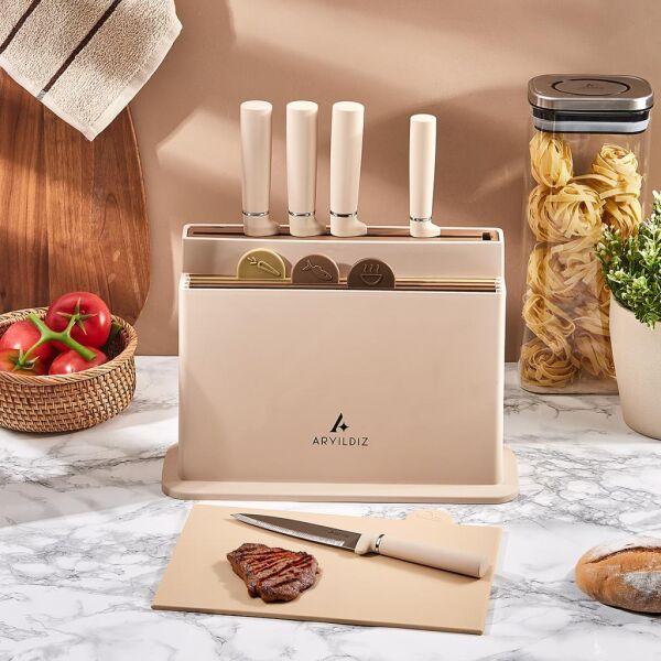 ARYILDIZ KAİZU 10 PARÇA BLOK BIÇAK VE KESİM PANO SETİ