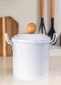 THE MİA STRİPE BAKLİYAT VE DETERJAN SAKLAMA KABI BEYAZ