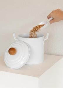 THE MİA STRİPE BAKLİYAT VE DETERJAN SAKLAMA KABI BEYAZ