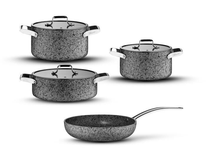 BRİONİ STONE- H ÇİZİLMEZ YANMAZ YAPIŞMAZ 7 PARÇA TENCERE SETİ