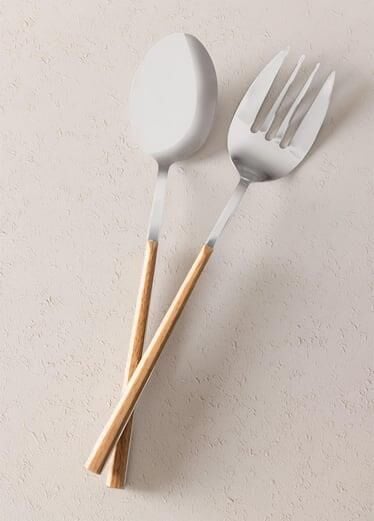 THE MİA WOODEN SALATA SERVİS TAKIMI 2 PARÇA
