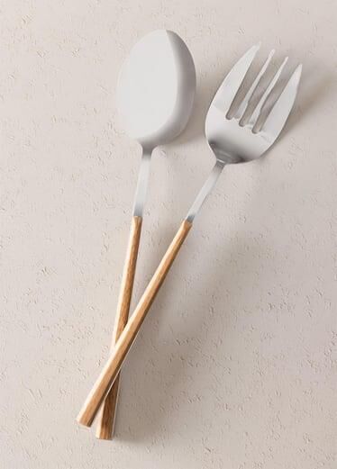 THE MİA WOODEN SALATA SERVİS TAKIMI 2 PARÇA