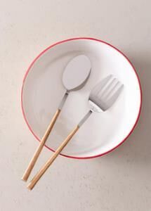 THE MİA WOODEN SALATA SERVİS TAKIMI 2 PARÇA