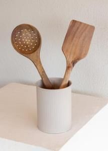 THE MİA STRİPE TEZGAH ÜSTÜ KAŞIKLIK BEJ 13*11 CM