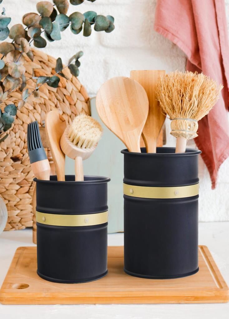 THE MİA TEZGAH ÜZERİ GALVİN KAŞIKLIK SİYAH 17*11 CM