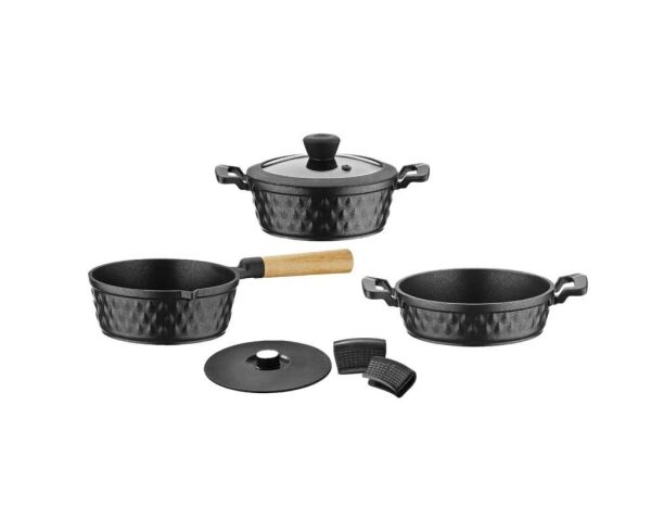 BRİONİ DİAMOND 5 PARÇA MİDİ SET SİYAH