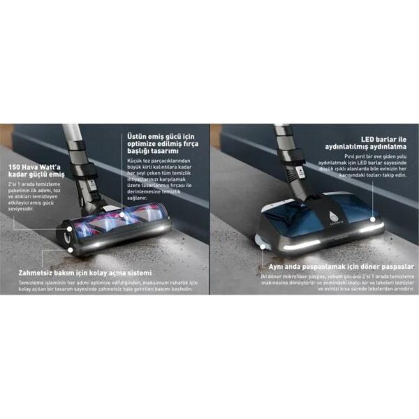 TEFAL TY9AC X-FORCE 13,60 ALLERGY AQUA AEROSPİN KABLOSUZ ŞARJLI DİKEY SÜPÜRGE