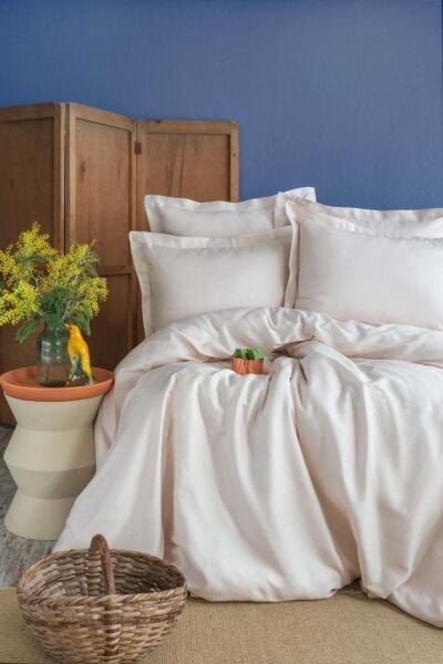 APRİCİTAS ÇİFT KİŞİLİK BAMBU NEVRESİM TAKIMI ELLIE VANILLA