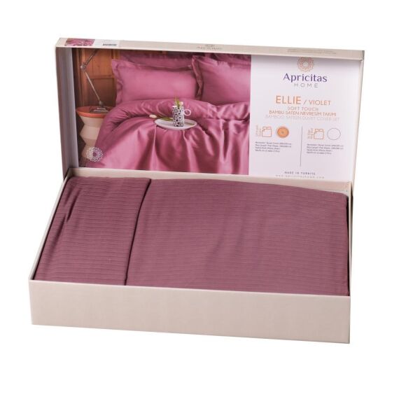 APRİCİTAS ÇİFT KİŞİLİK BAMBU NEVRESİM TAKIMI ELLIE VIOLET