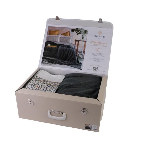 APRİCİTAS ÇİFT KİŞİLİK TRİKO BATTANİYELİ KREP NEVRESİM TAKIMI STAMPINO PETROL