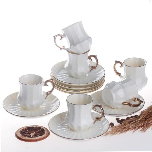 GLAMOUR PARİS 12 PARÇA 6 KİŞİLİK KAHVE SETİ ALTIN RENK