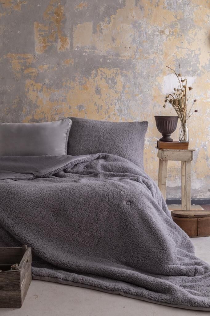 APRİCİTAS ÇİFT KİŞİLİK YORGAN SET BASIC SOFTLY GRİ