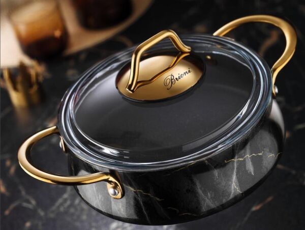 BRİONİ MARBLE KAPAKLI SAHAN SETİ SİYAH