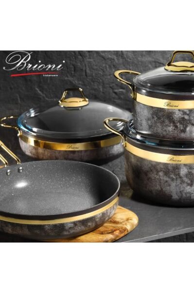 BRİONİ ROYAL STONE 7 PARÇA TENCERE SETİ ALTIN