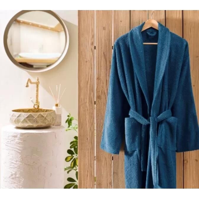 TAÇ ŞALYAKA PAMUK BORNOZ L/XL PETROL