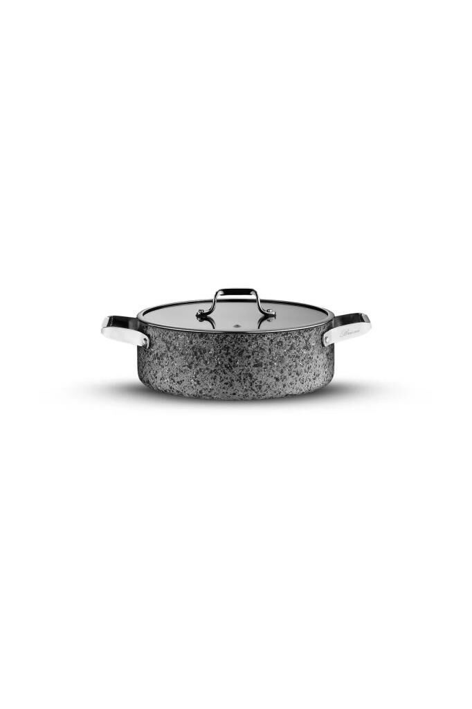 BRİONİ STONE-H ÇİZİLMEZ YANMAZ YAPIŞMAZ İNDÜKSİYONLU 22 CM BASIK TENCERE