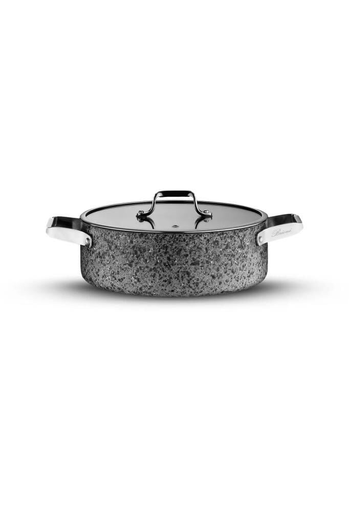 BRİONİ STONE-H ÇİZİLMEZ YANMAZ YAPIŞMAZ İNDÜKSİYONLU 32 CM BASIK TENCERE