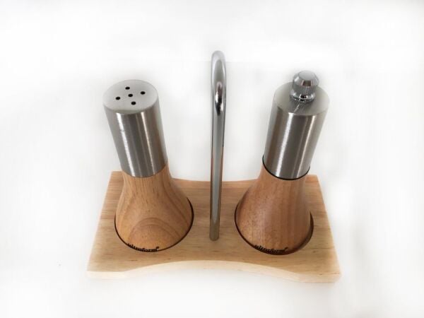 ULTRAFORM AHŞAP STANDLI TUZLUK VE BİBERLİK SETİ 12 CM