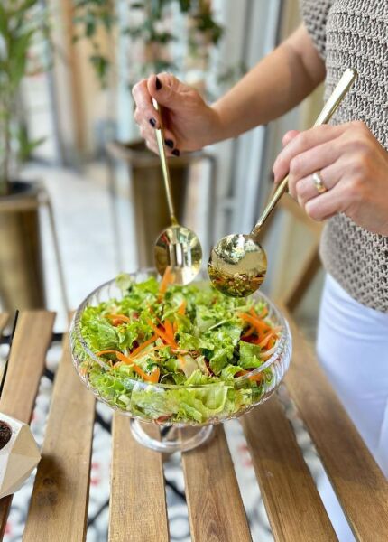 THE MİA SALATA SERVİS SETİ GOLD 2 PARÇA