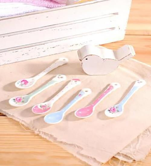 THE MİA LA VİE EN ROSE PORSELEN ÇAY KAŞIĞI 6 LI