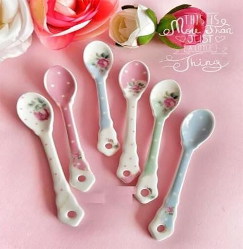 THE MİA LA VİE EN ROSE PORSELEN ÇAY KAŞIĞI 6 LI